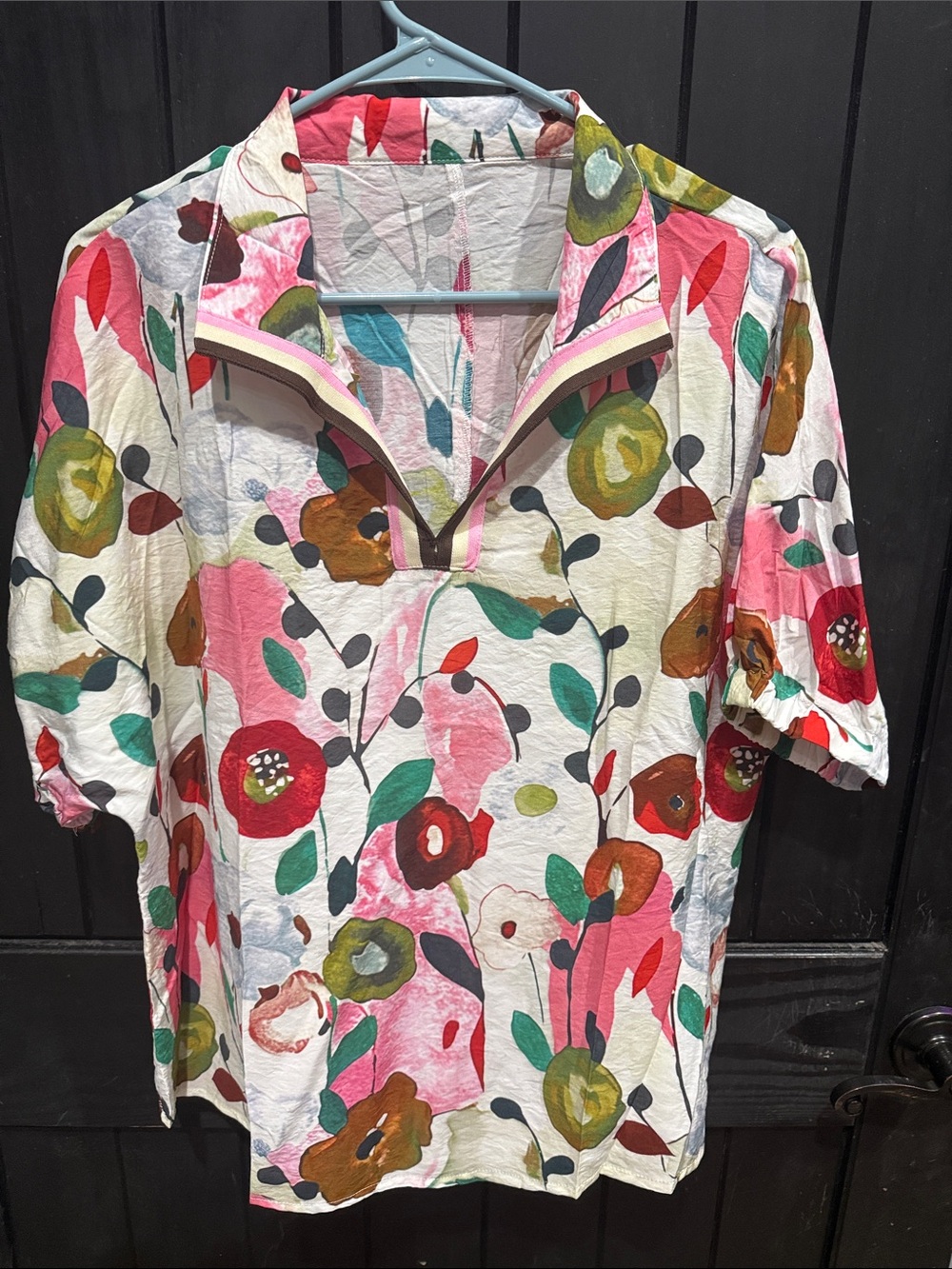 Women’s Floral Popover Top - Multicolor